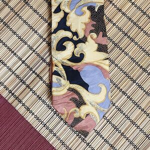 Vintage Raphael 100% Silk Necktie Featuring Abstract Floral/Foliage Pattern